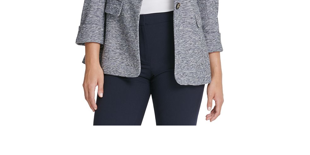 Blazer DKNY Feminino Marled com Um Botão Cinza Tamanho 18