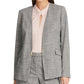 Blazer xadrez feminino DKNY sem gola cinza tamanho 14