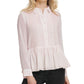 Blusa feminina DKNY manga comprida com gola rosa tamanho X-G