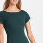 Vestido feminino DKNY com manga tulipa e ajuste evasê, verde, tamanho 4