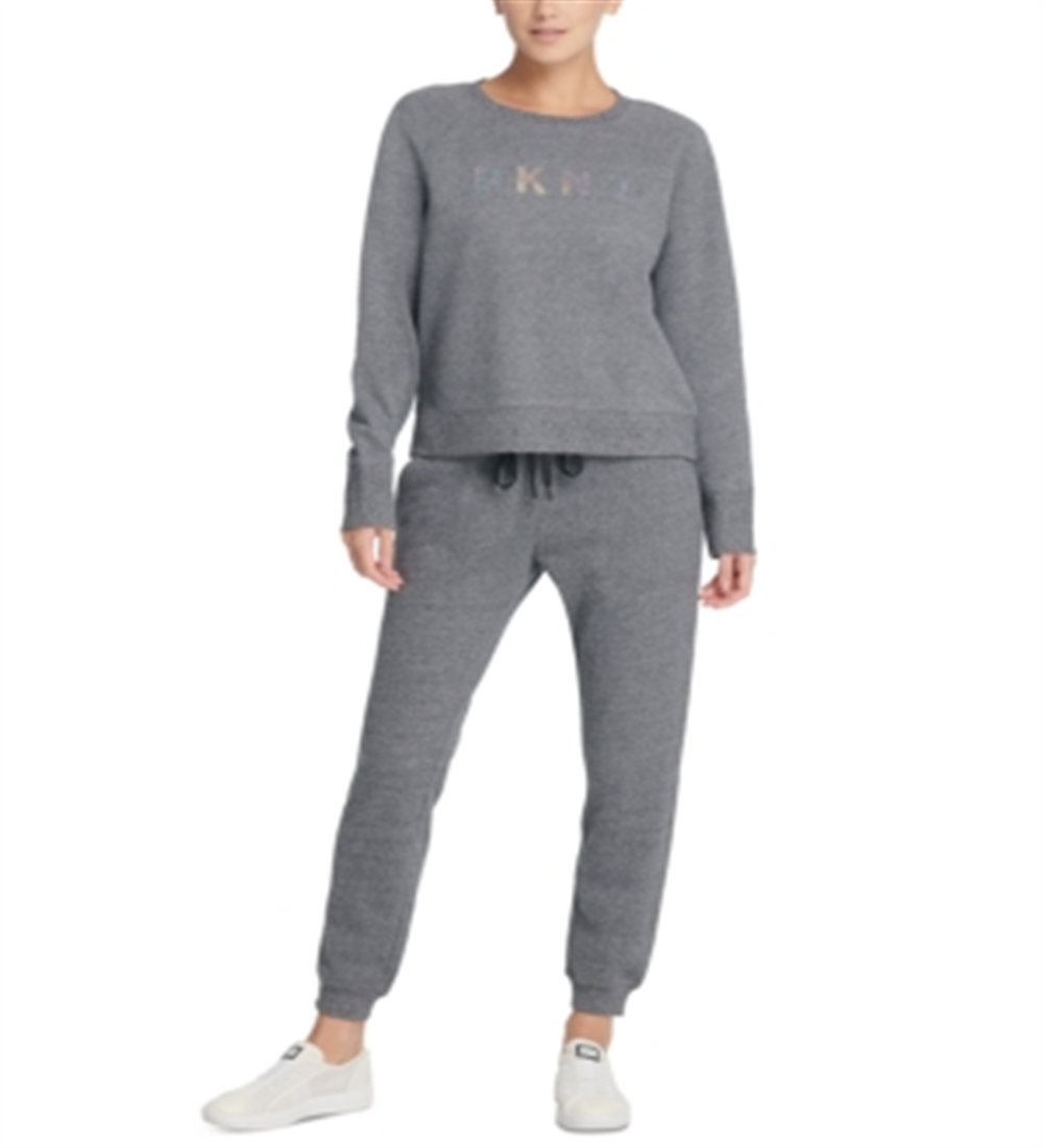 Moletom feminino DKNY Sport Running Fitness cinza tamanho médio