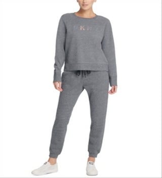 Moletom feminino DKNY Sport Running Fitness cinza tamanho médio