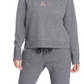 Moletom feminino DKNY Sport Running Fitness cinza tamanho médio