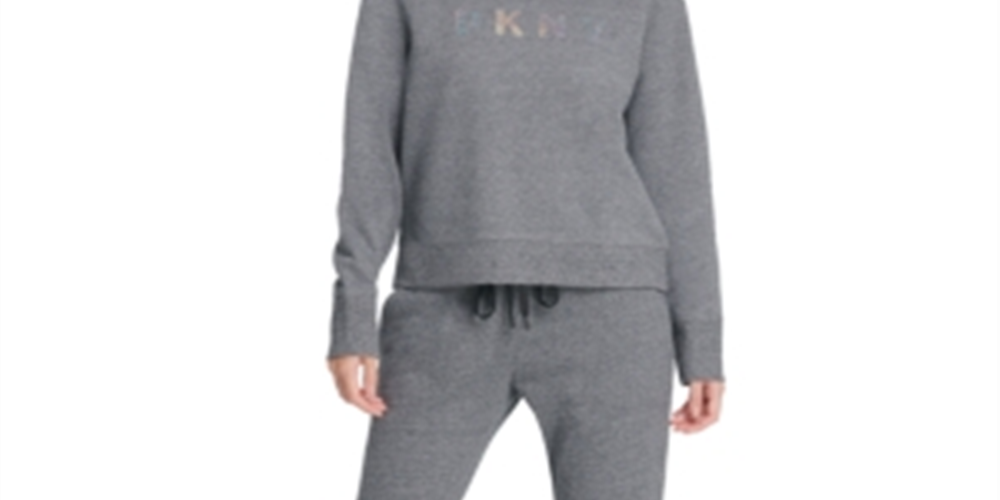 Moletom feminino DKNY Sport Running Fitness cinza tamanho médio