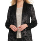 Blazer de veludo feminino DKNY, jaqueta para festa, preta, tamanho 4, pequena