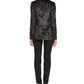 Blazer de veludo feminino DKNY, jaqueta para festa, preta, tamanho 4, pequena