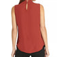 Blusa feminina DKNY sem mangas com decote em V, marrom, tamanho pequeno, extrapequeno