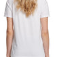 Camiseta feminina DKNY com lantejoulas, manga curta, gola redonda, branca, tamanho extragrande