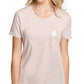 Camiseta feminina DKNY com lantejoulas, manga curta, gola redonda, rosa, tamanho grande