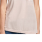 Camiseta feminina DKNY com lantejoulas, manga curta, gola redonda, rosa, tamanho grande
