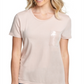 Camiseta feminina DKNY com lantejoulas, manga curta, gola redonda, rosa, tamanho grande