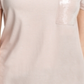 Camiseta feminina DKNY com lantejoulas, manga curta, gola redonda, rosa, tamanho grande