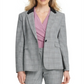 Terno xadrez feminino DKNY para usar no trabalho, jaqueta cinza, tamanho 2, pequena
