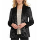 Blazer feminino de veludo aberto DKNY, preto, tamanho 8