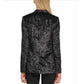Blazer feminino de veludo aberto DKNY, preto, tamanho 8