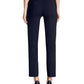 Calça social feminina DKNY Stretch Crepe Essex com perna reta, azul, tamanho 12