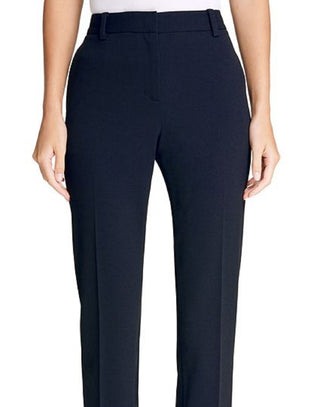 Calça social feminina DKNY Stretch Crepe Essex com perna reta, azul, tamanho 12