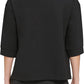 Moletom feminino DKNY com logo empilhado, preto, tamanho extragrande