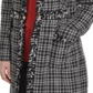 Jaqueta feminina DKNY Tweed Plaid Topper preta tamanho 10
