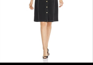 Vestido Donna Karan New York sem mangas com costura contrastante