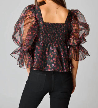Buddylove - Blusa Peplum com Manga Bufante