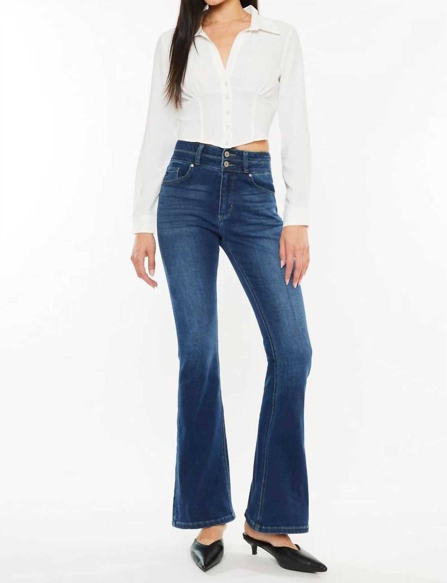 Kancan - Petite High Rise Skinny Bootcut Jeans