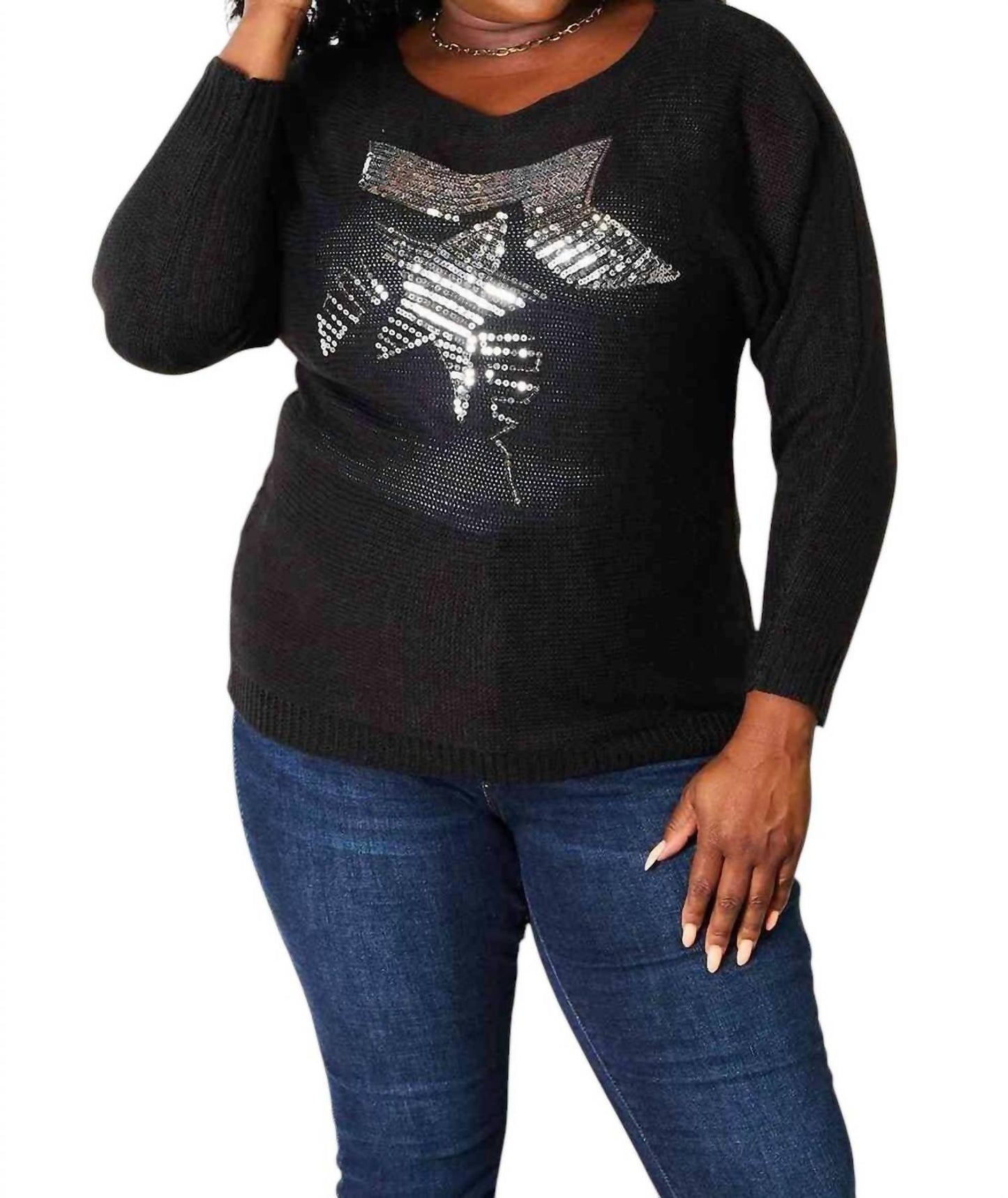 Double Take - Shimmering Sequin Dolman Sweater