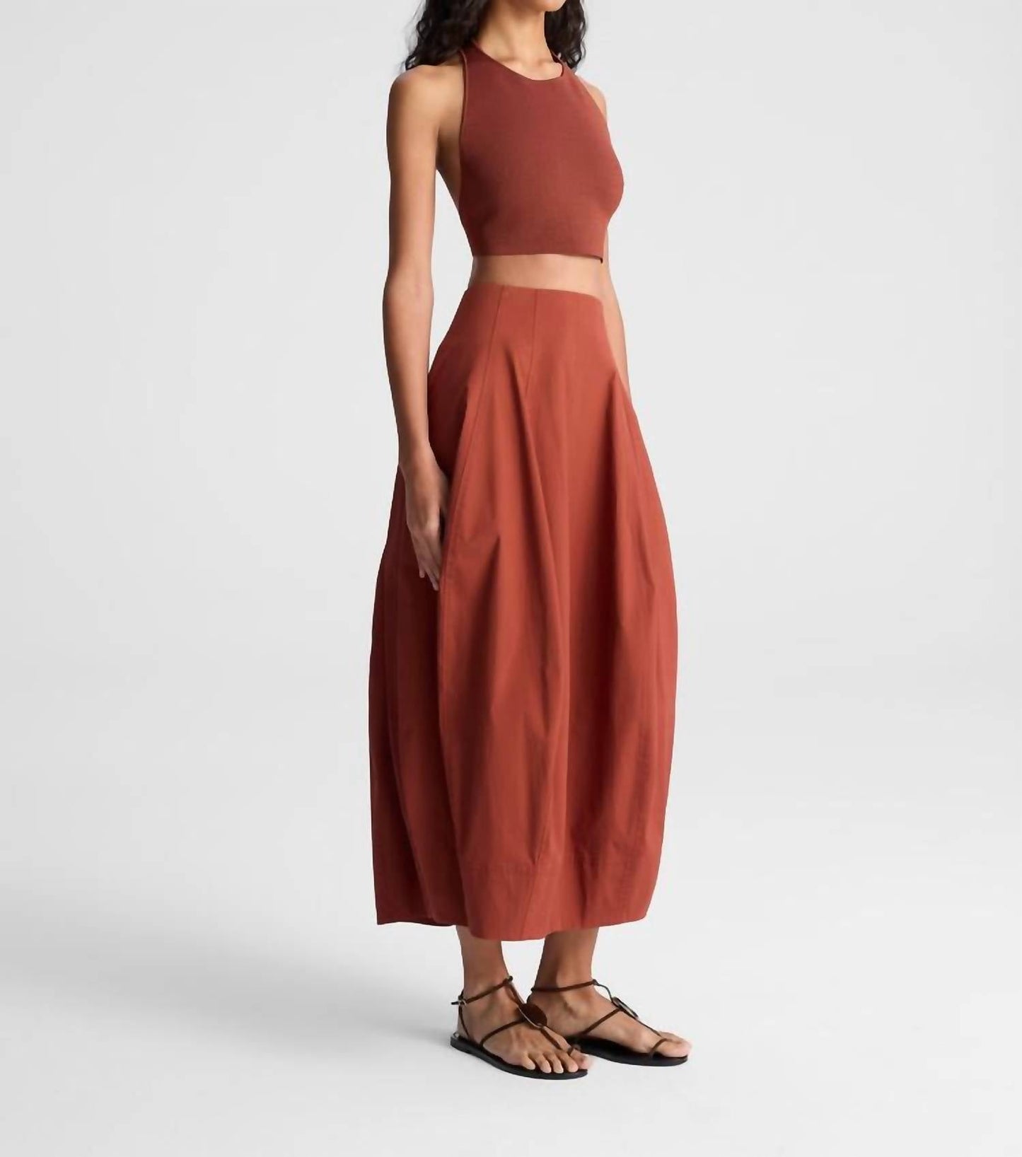 A.L.C. - Veda Stretch Cotton Midi Skirt