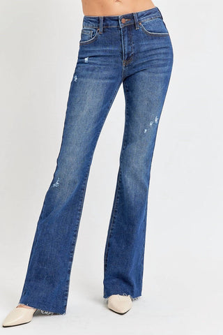 Risen - Calça Jeans Longa Flare Cintura Média