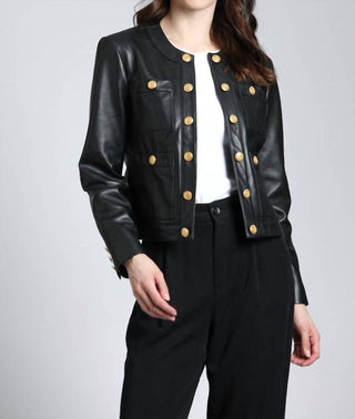 11 Uptown - Lamb Leather Jacket With Buttons