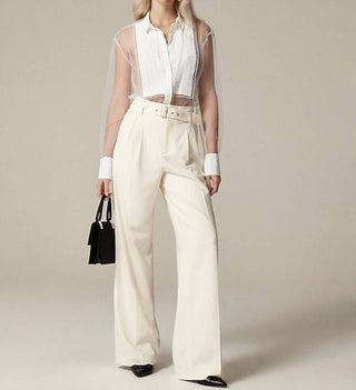 J.Crew - Calça larga com cinto em sarja urbana