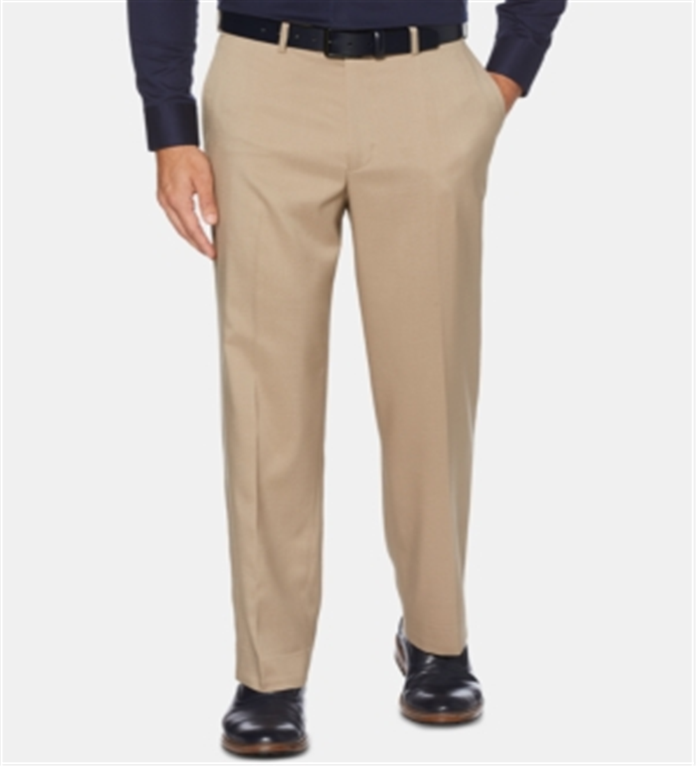 Calça social masculina Perry Ellis Portfolio Slim Fit Performance Stretch Crosshatch, marrom, tamanho 44x29