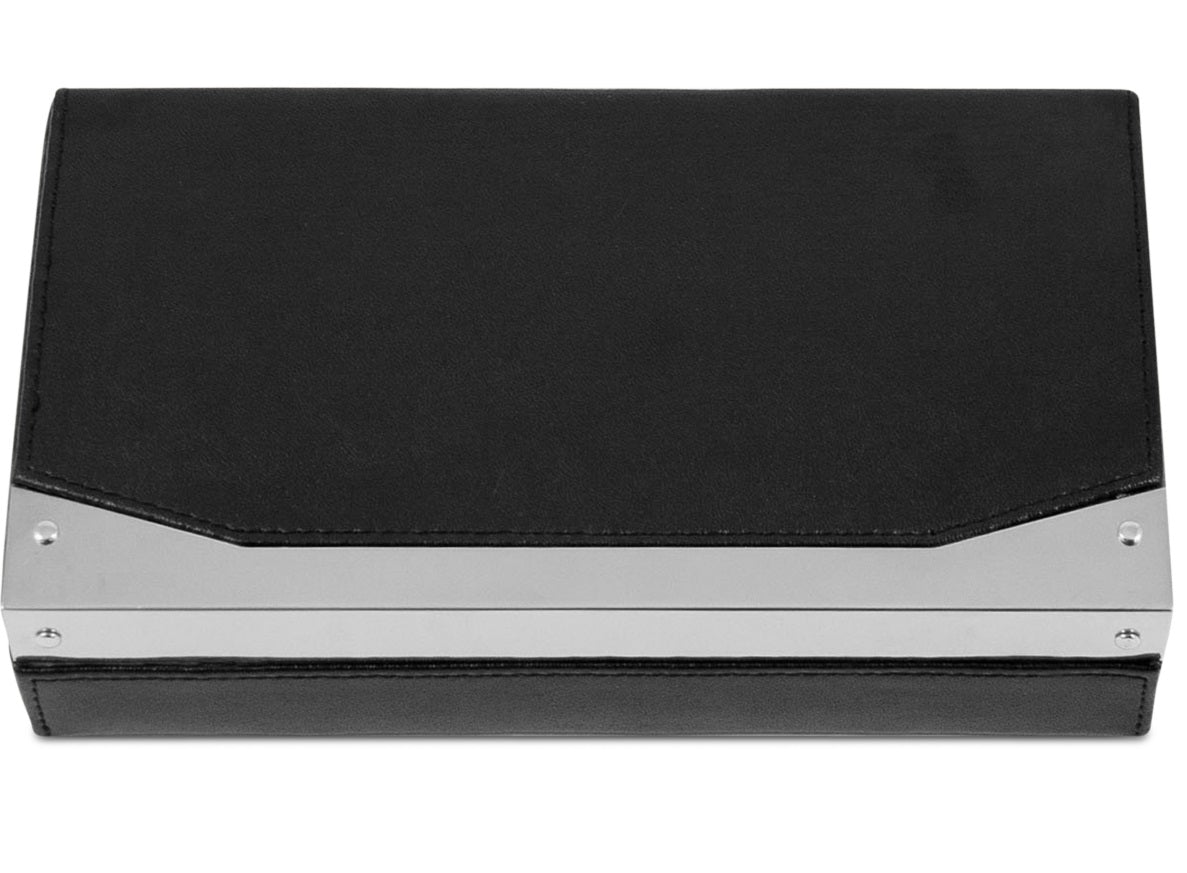 Porta-charutos Bey Berk Masculino em Couro, 4 unidades, Preto, Tamanho Regular