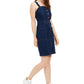 Vestido feminino Oat com botões frontais ajustados, azul, tamanho 12