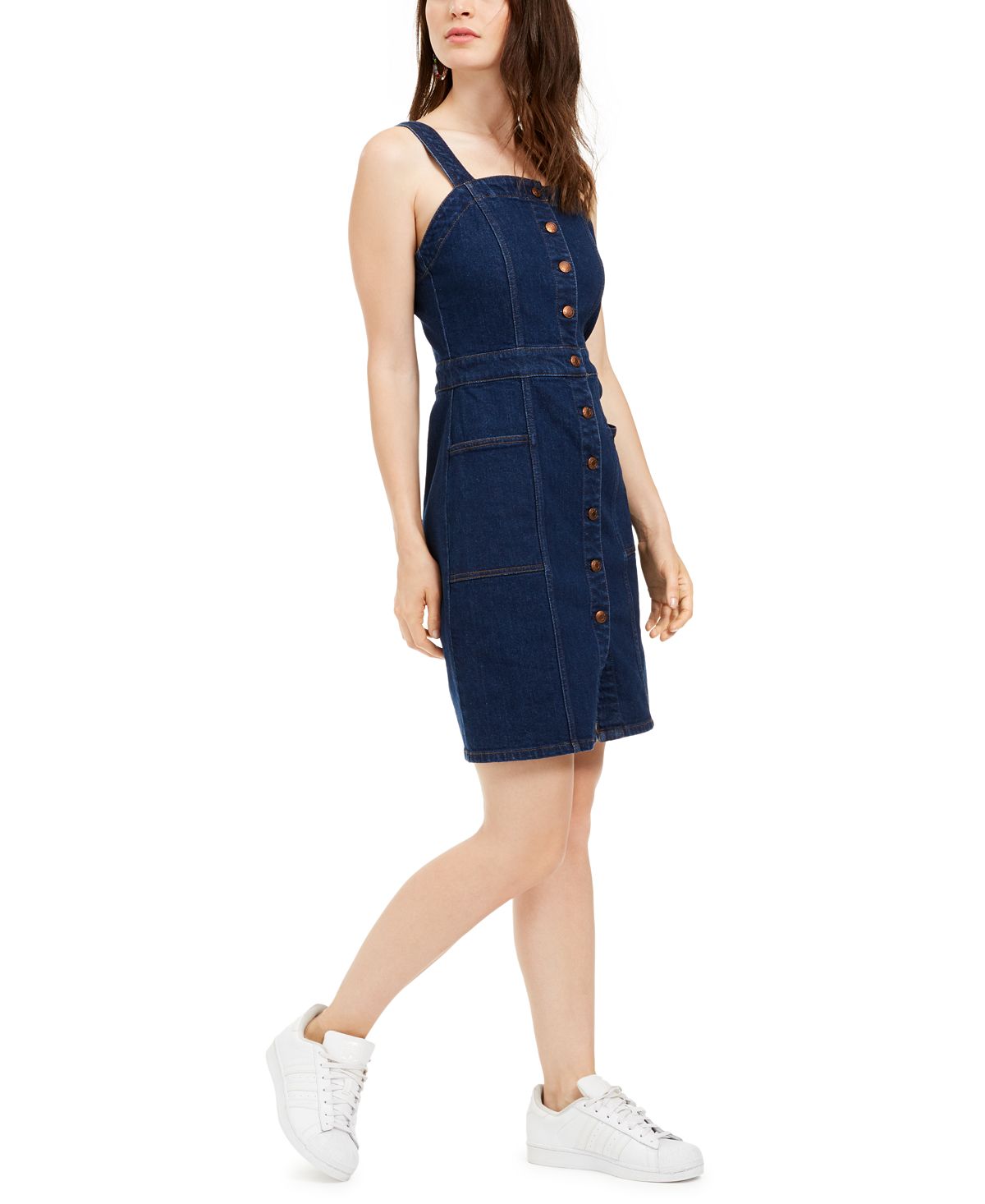 Vestido feminino Oat com botões frontais ajustados, azul, tamanho 12