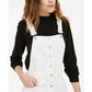 Vestido macacão de veludo cotelê feminino Oat, branco, tamanho 14