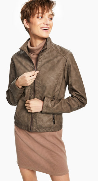 Jaqueta de couro sintético Jou Jou Junior's marrom tamanho pequeno