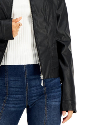 Jaqueta de couro sintético Jou Jou Junior, preta, tamanho pequeno