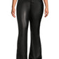 Calça flare feminina de couro sintético Dollhouse, preta, tamanho 14