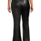 Calça flare feminina de couro sintético Dollhouse, preta, tamanho 14
