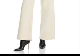 Calça jeans Blanknyc de cintura alta e perna larga em bege baunilha, tamanho 31