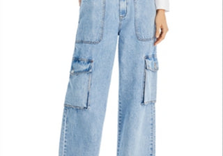 Calça jeans cargo Blanknyc de cintura alta e perna larga em azul coração