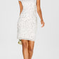Vestido de coquetel feminino Adrianna Papell com decote ombro a ombro e miçangas, branco, tamanho 4