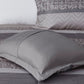 7 Piece Jacquard Comforter Set Grey Taupe King