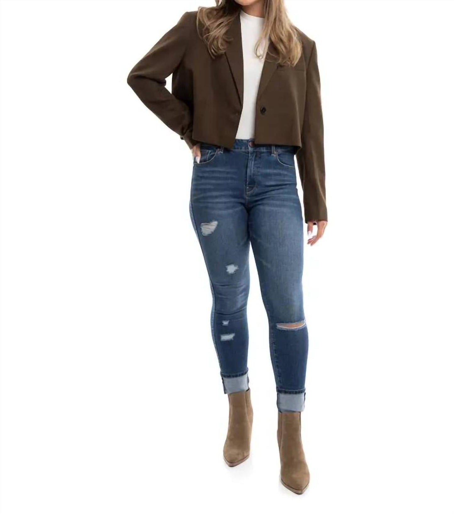 1822 Denim - High Rise Cuffed Skinny Jeans