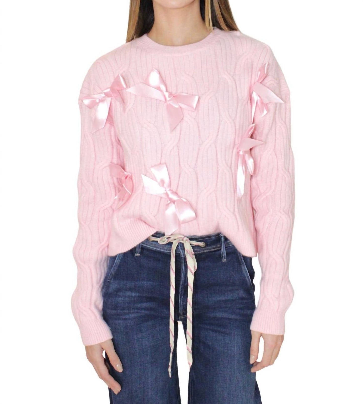 Storia - Bow Cable Knit Sweater