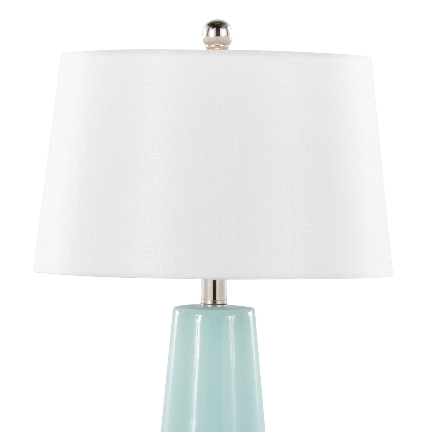 Penelope 22" Contemporary Ceramic Table Lamp with Tiffany Blue & Silver Body