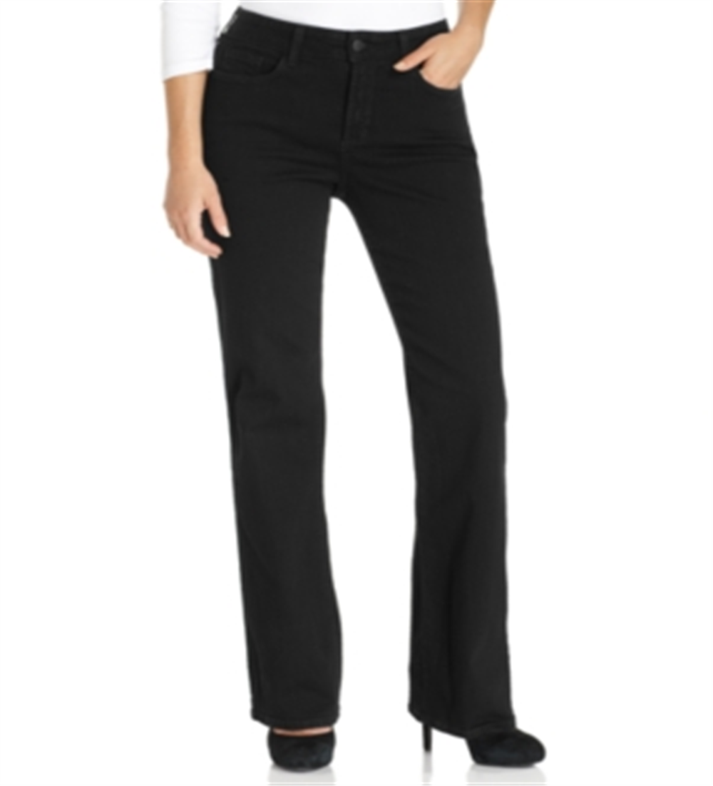 Jeans Barbara Boot Cut com botões frontais NYDJ, preto, tamanho 16