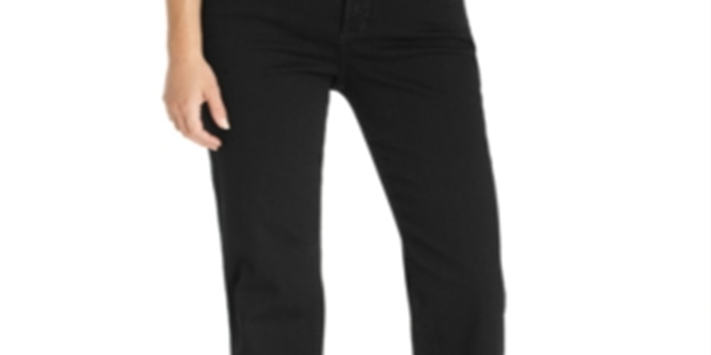 Jeans Barbara Boot Cut com botões frontais NYDJ, preto, tamanho 16