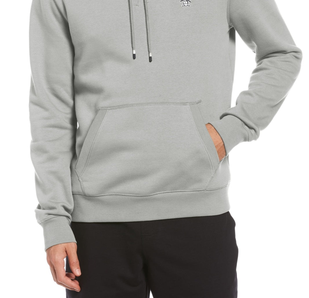 Moletom com capuz masculino original Penguin Slim Fit Solid Fleece, cinza, tamanho médio